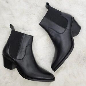 NWT Everlane Black Leather The Western Ankle Boot